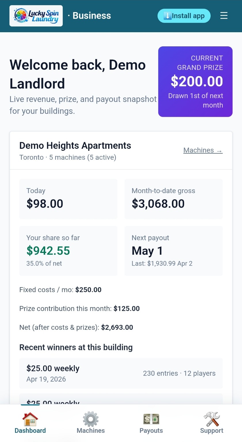 Live revenue dashboard