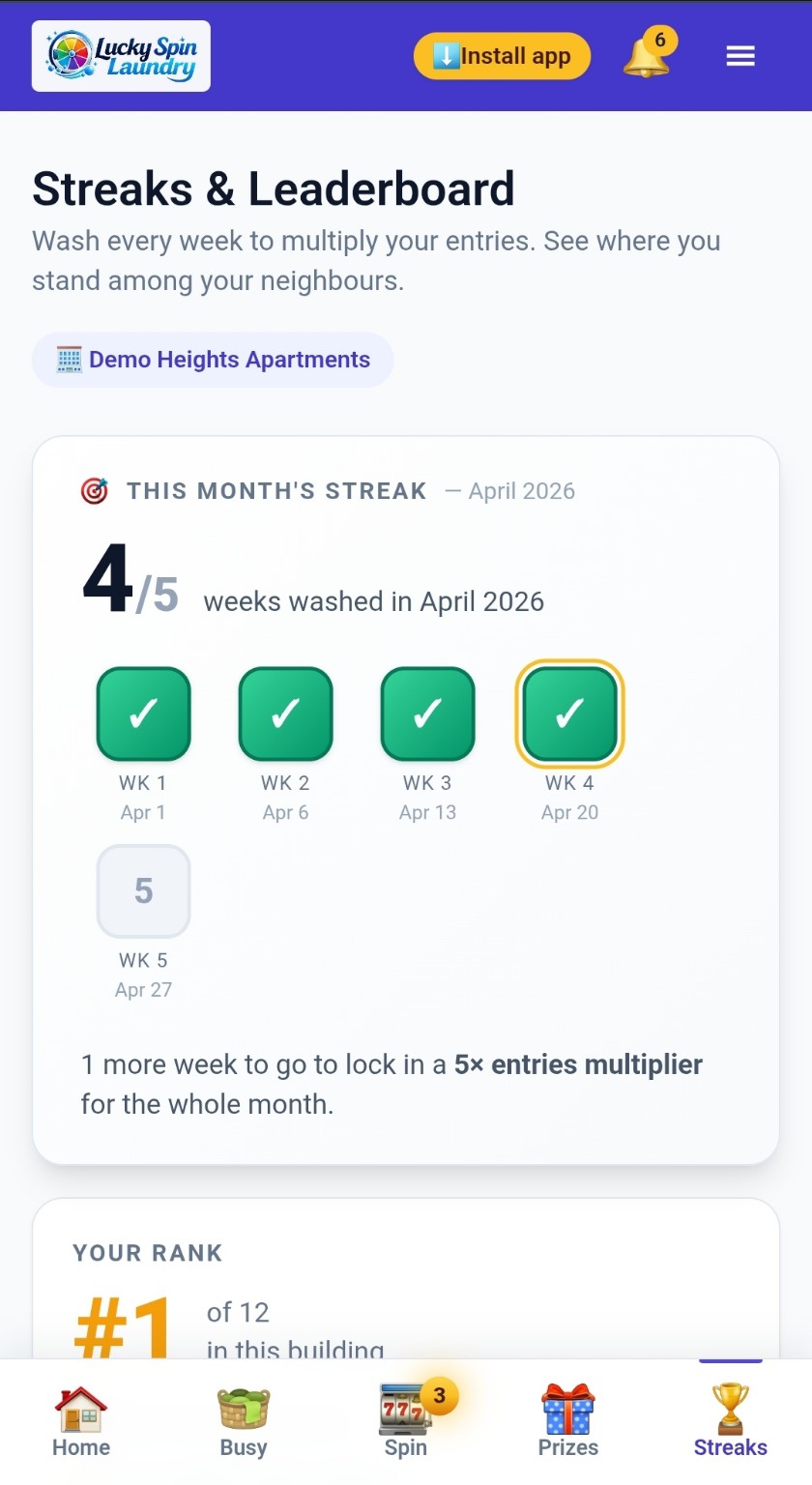 Track your weekly streak